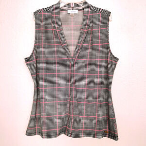 Calvin Klein Blouse Glen Plaid  Size L
